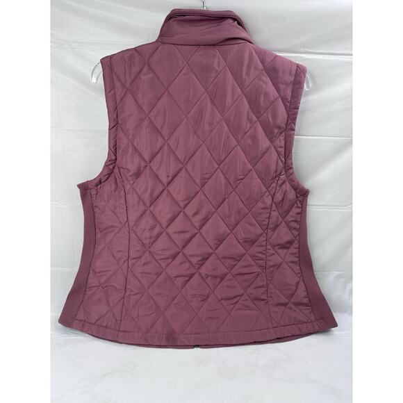 CJ Banks Vest Womens Plus Size 1X Blush Quilted Zip Pockets Stretch Puffer - Picture 4 of 4